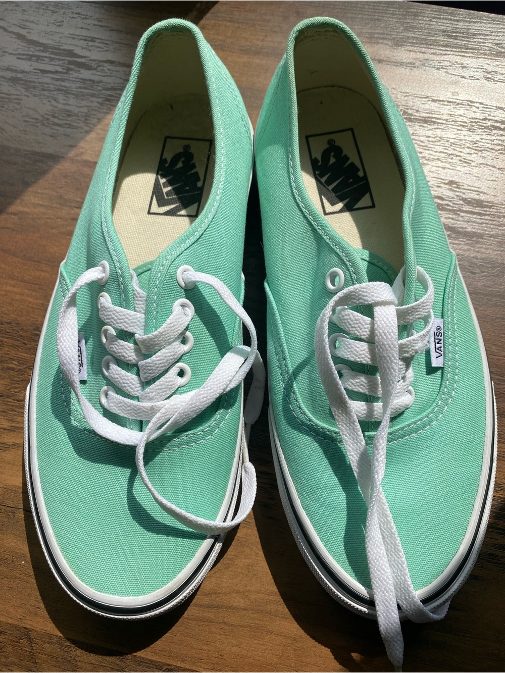 Vans Classic Low-Top Sneakers in Mint Green with White Trim - Picture 2 of 6